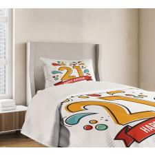 Digital 21 Birthday Bedspread Set