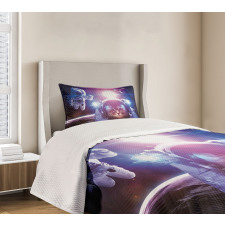 Galaxy Eclipse Saturn Bedspread Set