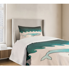 Fish Swimming Submarine Bedspread Set