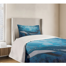 Marine Motif Ocean Retro Bedspread Set