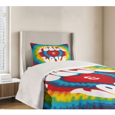 Groovy Hippie Rainbow Bedspread Set