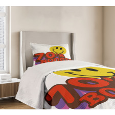 70s Boogie Funny Emoticon Bedspread Set