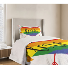 Heart Arrows Love Doodle Bedspread Set