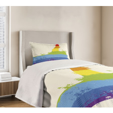 Grungy Thumbs up Art Bedspread Set