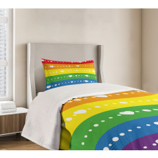 Gay Pride Flag Dots Bedspread Set