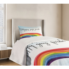 Celebratory Text Colorful Bedspread Set