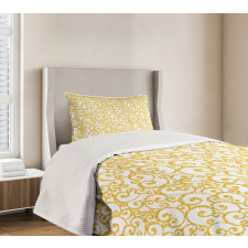 Swirling Lines Floral Bedspread Set