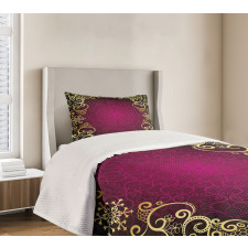 Purple Frame Curls Bedspread Set