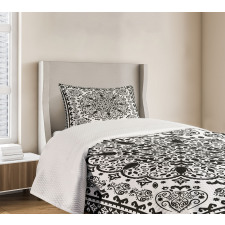 Lace Paisley Black Mehndi Bedspread Set