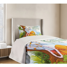 Playing Flute Forest Bedspread Set