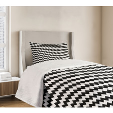 Zigzags Black and White Bedspread Set