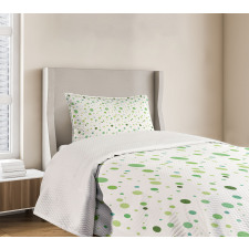 Green Toned Polka Dots Bedspread Set