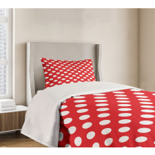 Pop Art White Polka Dots Bedspread Set