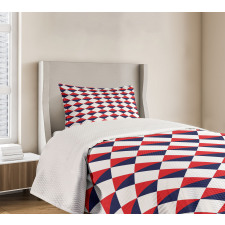 Red Half Triangles Bedspread Set