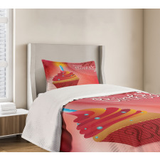 Cupcake Romantic Bedspread Set