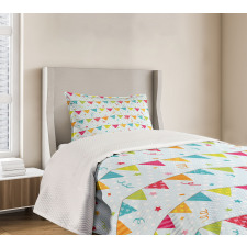 Birthday Party Flags Stars Bedspread Set