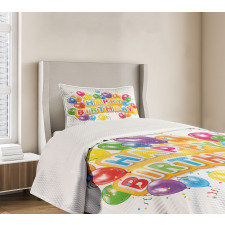 Vivid Birthday Balloon Bedspread Set