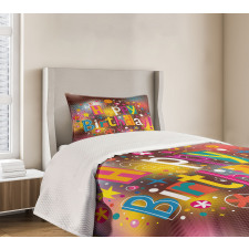 Birthday Message Fun Bedspread Set