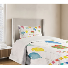 Watercolor Birthday Bedspread Set