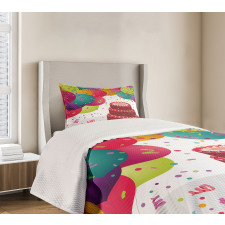 Birthday Cake Celebration Bedspread Set