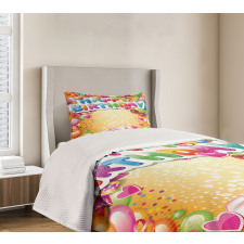 Vivid Balloons Cupcake Bedspread Set