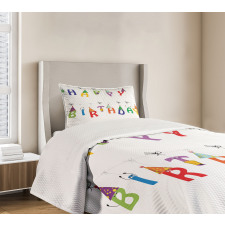 Funny Letters on Ropes Bedspread Set