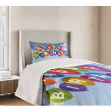 Balloons Letters Sky Bedspread Set