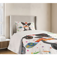 Boston Terrier Dog Bedspread Set