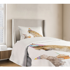 Cat and Dog Birthday Bedspread Set