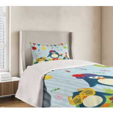 Birthday Penguin Bedspread Set