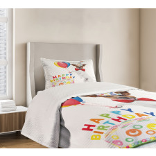 Dance Party Dog Cake Bedspread Set