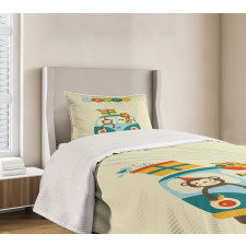 Hippie Birthday Van Bedspread Set