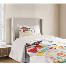 Birthday Music Dog Bedspread Set