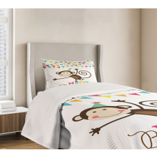 Monkey Cone Flag Bedspread Set