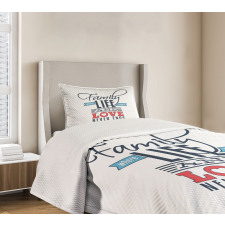 Words Family Love Typo Bedspread Set