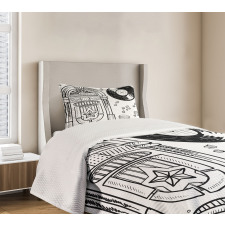 Music Box Notes Coins Bedspread Set