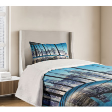 Buildings with Glass Bedspread Set