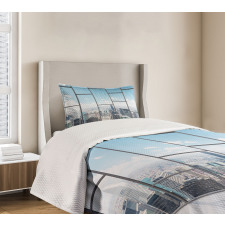 Office in Skyscrapers Bedspread Set