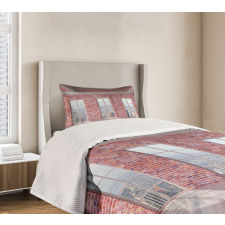 Red Brick Wall Loft City Bedspread Set