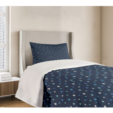 Indigo Rain Drops Bedspread Set