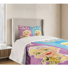 Girl Boy Dogs Bedspread Set