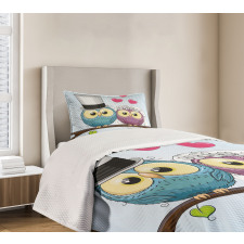 Cartoon Married Couple Fun Bedspread Set