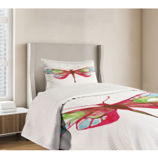 Watercolor Dragonfly Bedspread Set