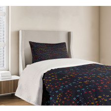 Vibrant Stars Flowers Bedspread Set