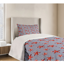 Maritime Themed Pattern Bedspread Set