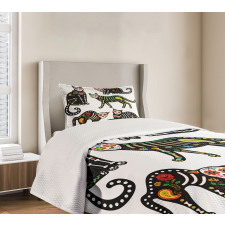 Ornate Black Cats Bedspread Set