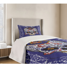 Scary Floral Gothic Bedspread Set