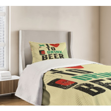 Love Beer Grunge Hand Bedspread Set