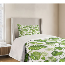 Swirls Palm Banana Trees Bedspread Set