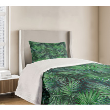 Watercolored Forest Leaves Bedspread Set